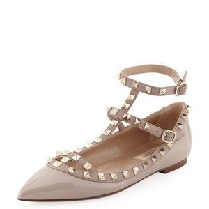 Valentino Garavani Rockstud ballerina in patent leather